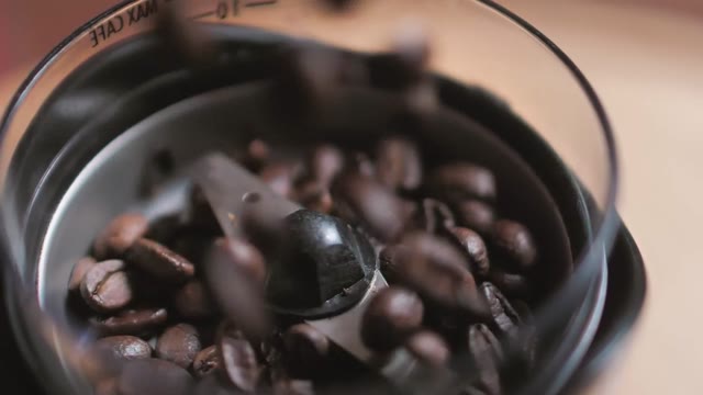 Coffee Beans in Grinder
