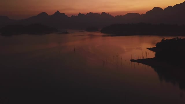 Sunset Over Mountain Lake