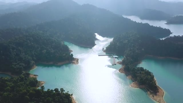 Aerial Turquoise Reservoir