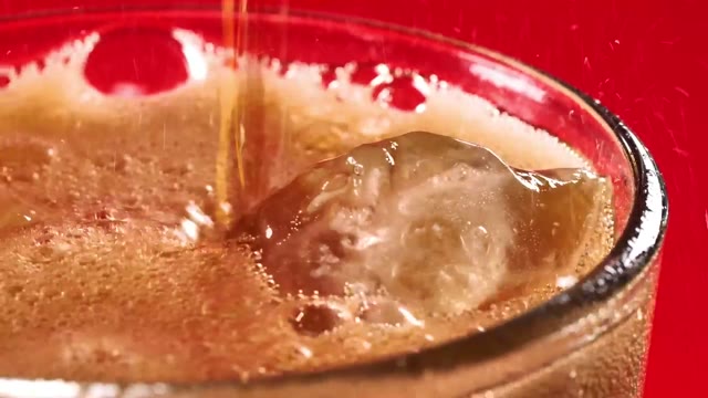 Soda Poured Over Ice